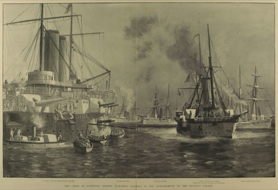 File:The Crisis at Zanzibar, British War-Ships engaged in the Bombardment of the Sultan's Palace - ILN 1896.jpg