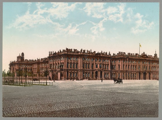 St. Petersburg Winter Palace colorized postcard photograph