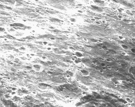 Lunar surface craters close-up photograph