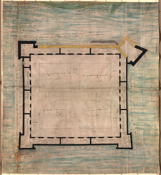 Plano histórico da fortaleza de San Juan de Ulúa (documento manuscrito)