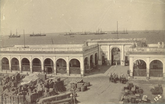 Fotografia histórica do porto de Veracruz, século XIX/XX