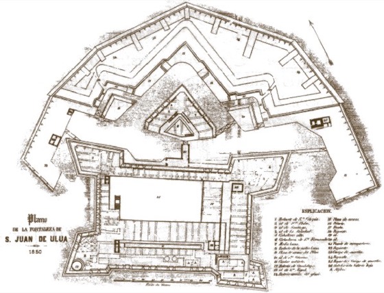 Plano histórico 'Plano de la Fortaleza de S. Juan de Ulua, 1850'
