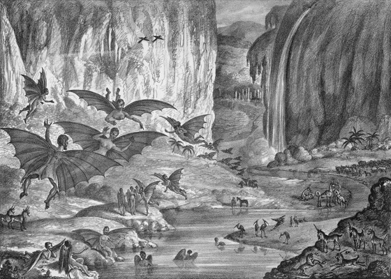 File:Great Moon Hoax - Day 4.jpg (litografia original de 1835, homens-morcego)