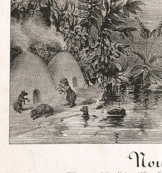 Recorte cinematográfico de File:Great Moon Hoax.jpg (litografia francesa)