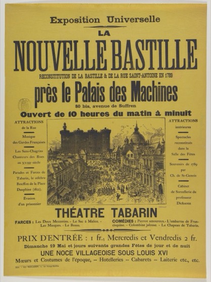 cartaz 'La Nouvelle Bastille', atração da Expo 1889
