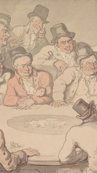 'The Gaming Table' — a mesa de jogo lotada